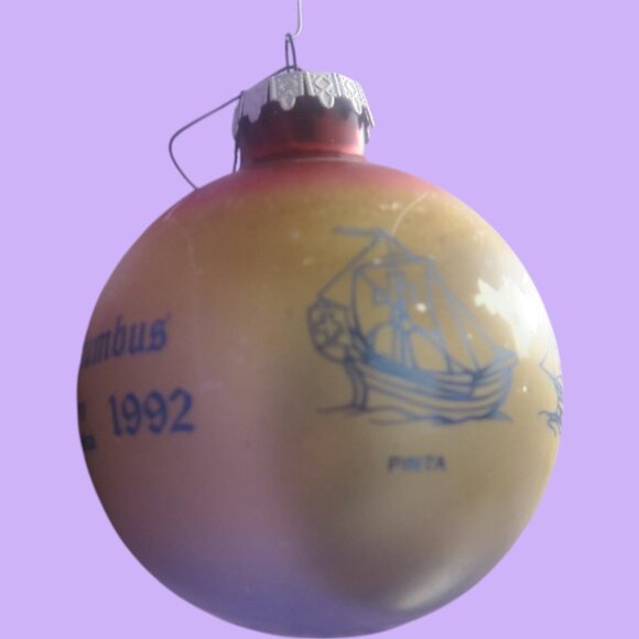 christopher columbus 500th anniversary 1992 ornament round bronner's austria OS - Picture 5 of 7